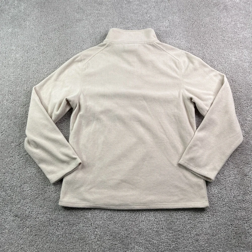 The Black Dog Fleece Pullover Kids Large Tan Waffle Knit Quarter Zip Coastal
